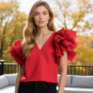 Rosie Assoulin Runway Ruffle Top
